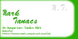 mark tanacs business card